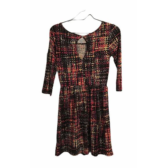 BeBop Womens Juniors Elastic Waist Casual Dress Size Small Multicolor IT POPS! - Picture 2 of 8